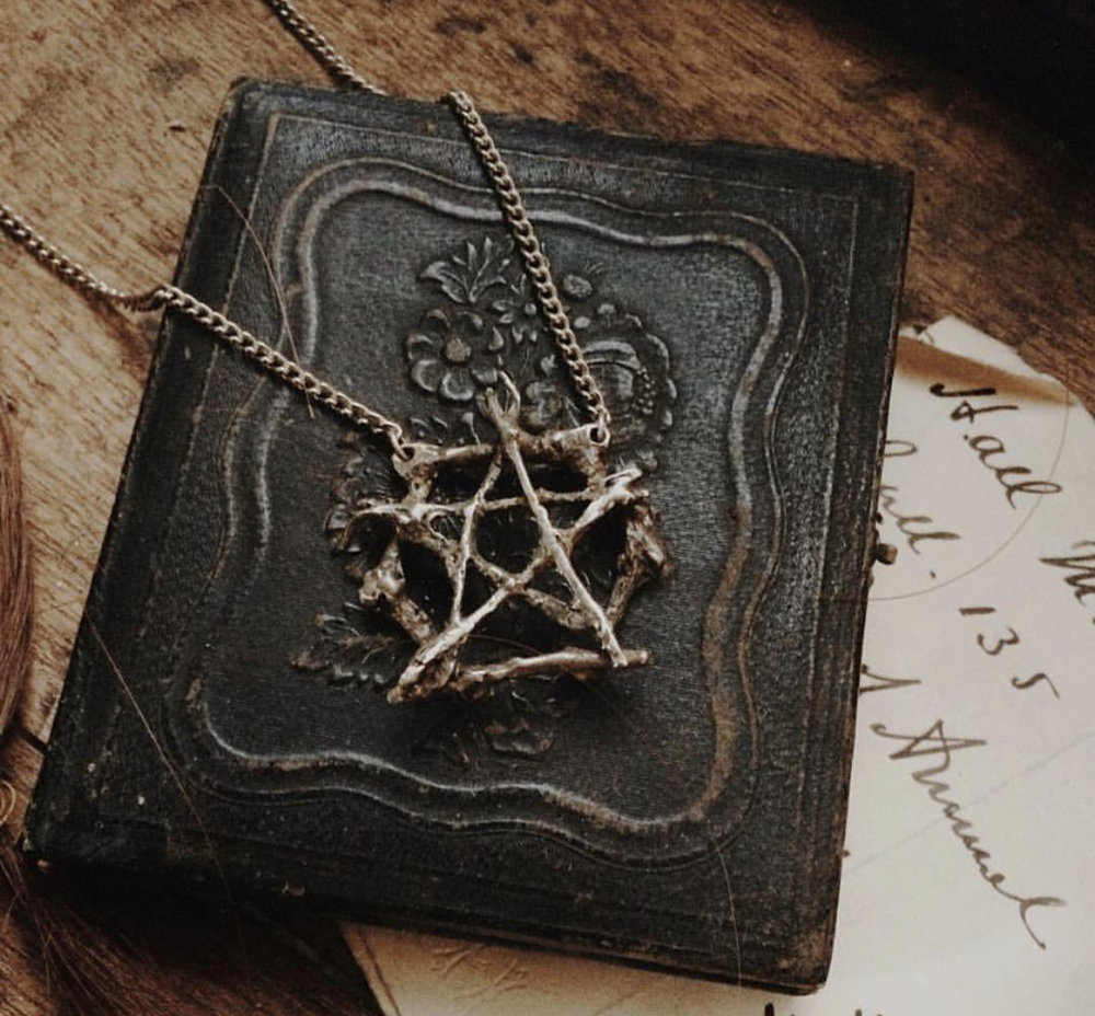 Pentacle pendant cast from twigs (measures 1'' X 1'')